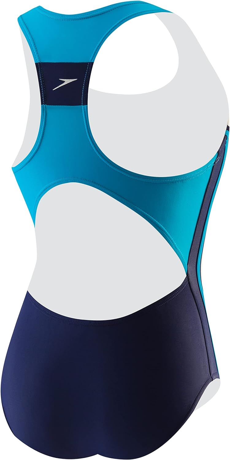 Speedo Girl’s Swimsuit One Piece Infinity Splice Thick Strap Deep Water Speedo Swimwear Sale