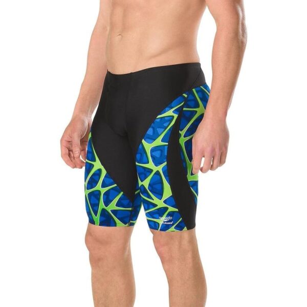 Speedo Men’s Caged Out Jammer Endurance+ Swimsuit(Speedo Blue/Green ...