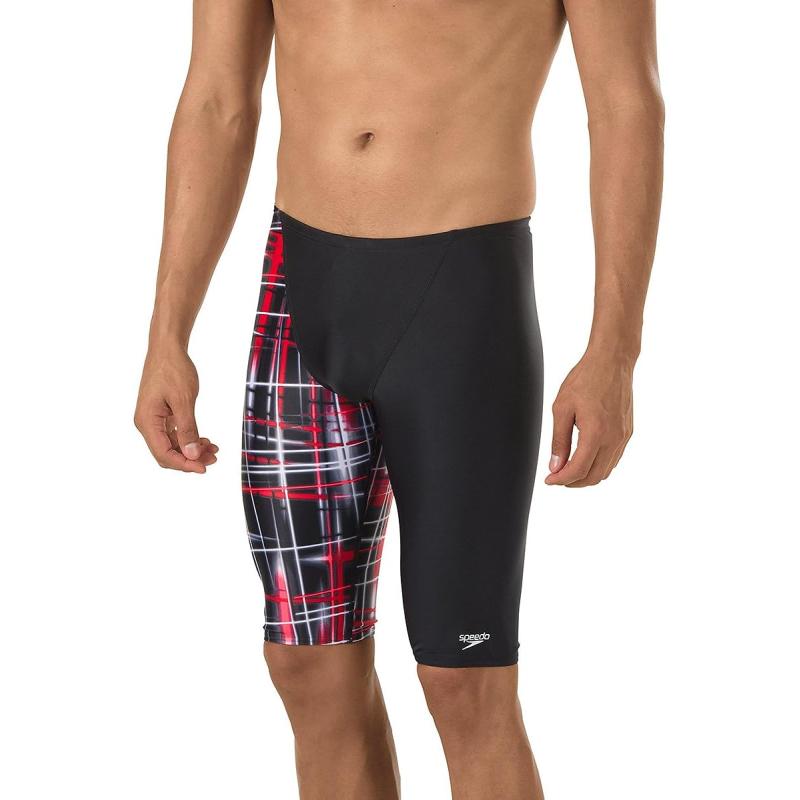 Speedo Mens Powerflex Eco Laser Sticks Jammer Speedo Red Speedo