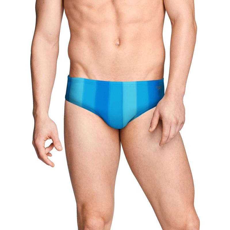 Speedo Mens Swimsuit Brief Endurance Lite Turnz Printed Blue Jewel