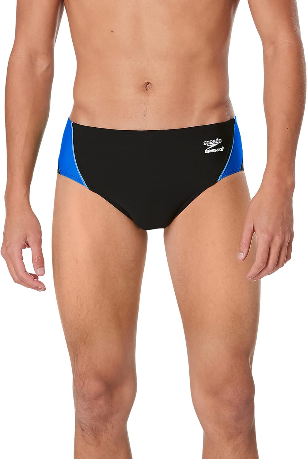 Speedo Mens Swimsuit Brief Endurance Splice Team Colors Black Blue