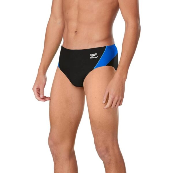 Speedo Mens Swimsuit Brief Endurance Splice Team Colors Black Blue