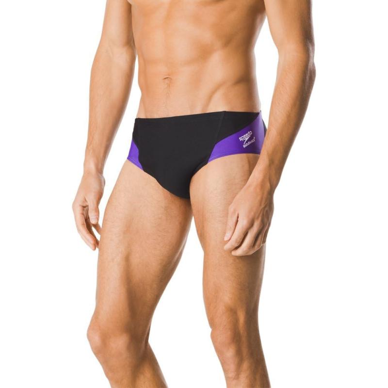 Speedo Mens Swimsuit Brief Endurance Splice Team Colors Edge Black