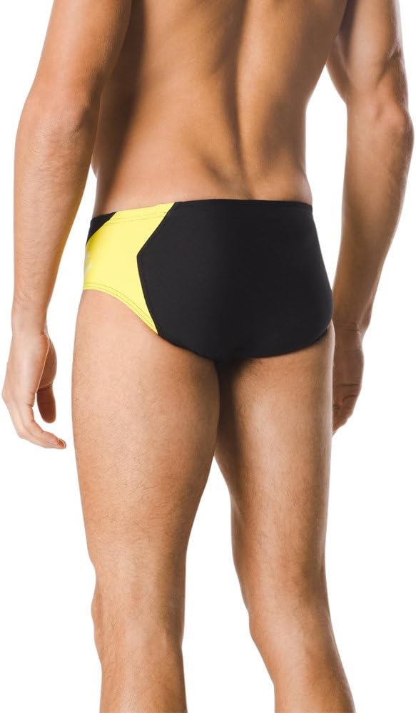 Speedo Mens Swimsuit Brief Endurance Splice Team Colors Black Yellow