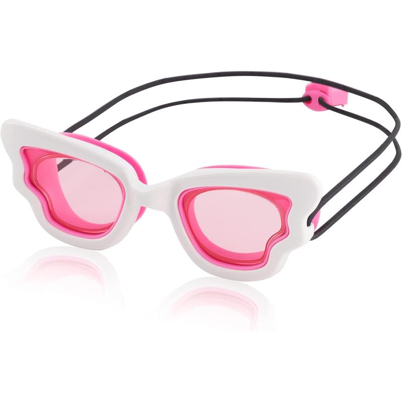 Speedo Unisex-Child Swim Goggles Sunny G Ages 3-8(White/Vermillion ...