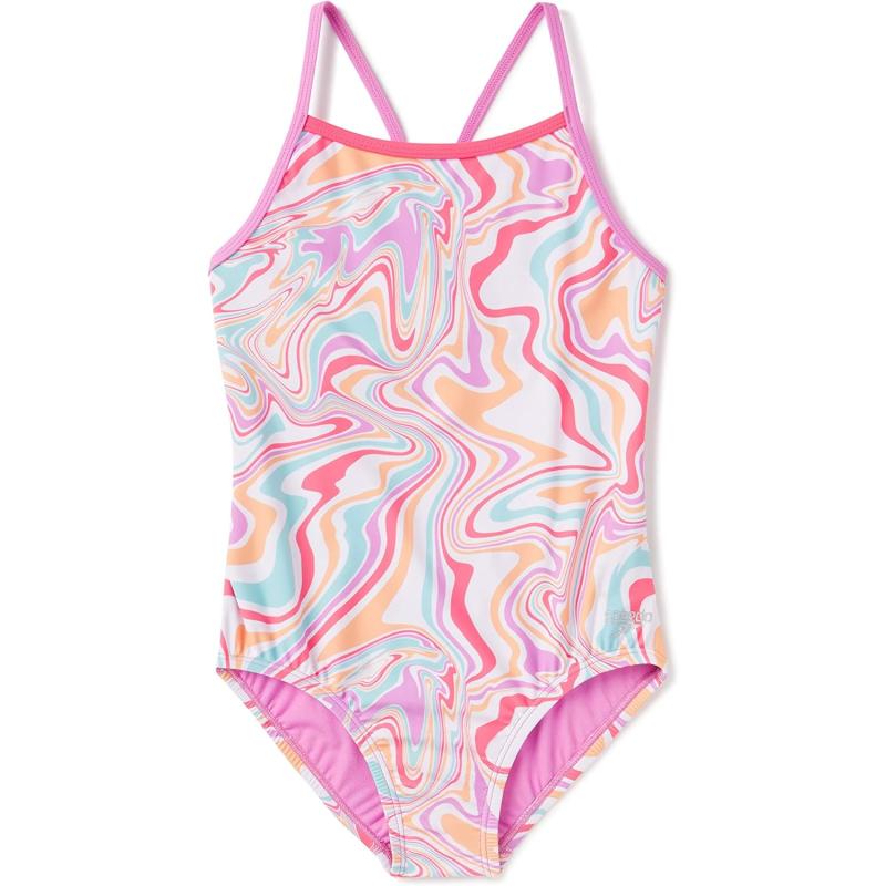 Speedo Girl’s Swimsuit One Piece Thin Straps(Cyclamen) - Speedo ...