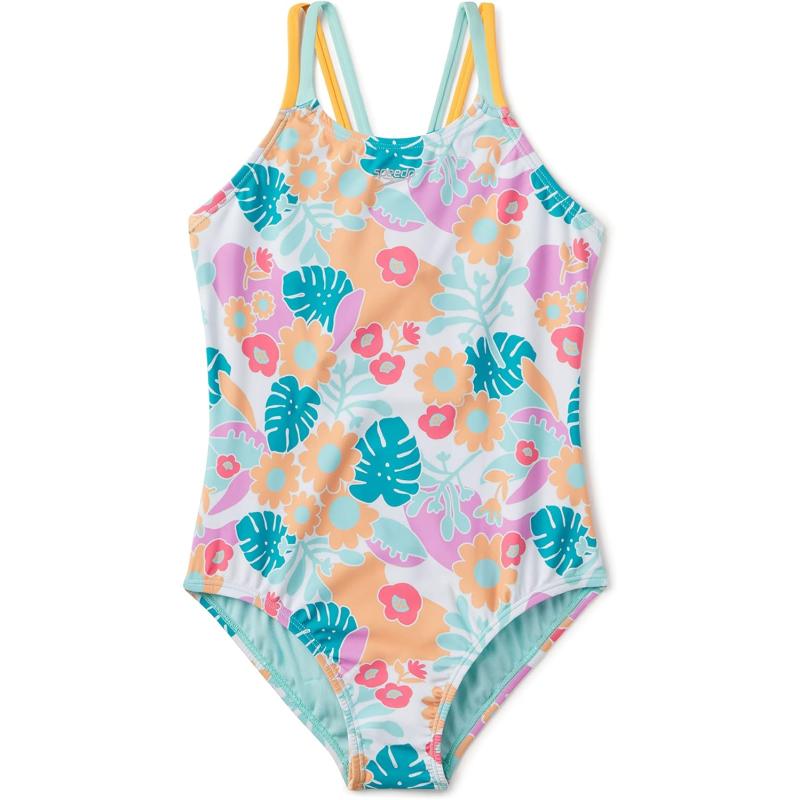 Speedo Girl’s Swimsuit One Piece Thin Straps(Mock Orange) - Speedo ...