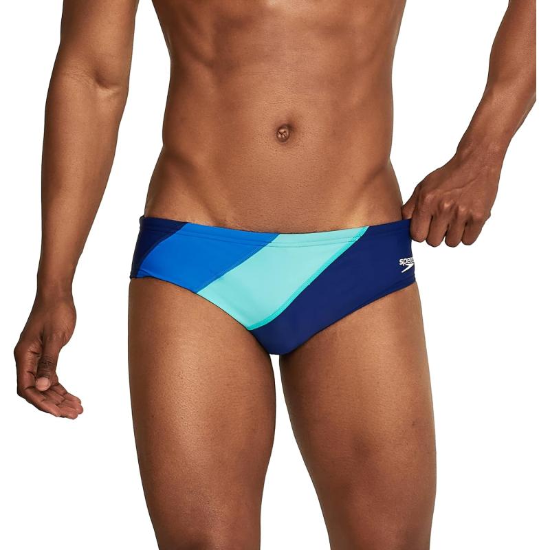 Speedo Mens Swimsuit Brief Powerflex Eco Solar Block Peacoat Speedo