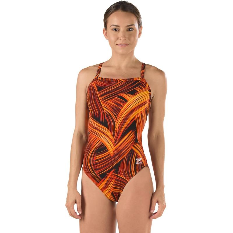 Speedo Womens Swimsuit One Piece Endurance Flyback Printed Adult Team